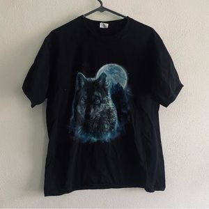 Port & Compnay black wolf graphic t-shirt